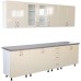 Bucatarie Zebra 260 cm din MDF Vanilie cu blat termoizolant gri